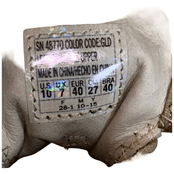 Skechers Dressy Sneakers Gold Metallic Comfort Walking Shoes Sz 10 fit 9-9.5 - Picture 7 of 7